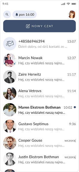 Inbox — start a new chat