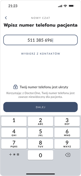 Enter the patient's phone number
