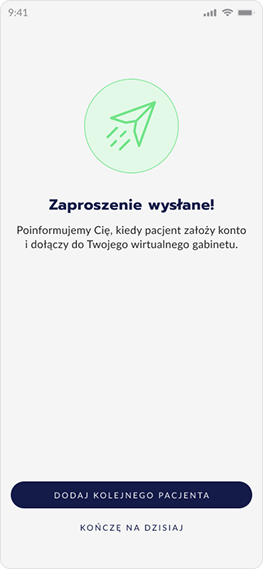 Success screen — then silence